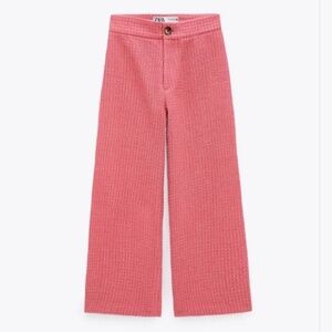 Zara pink tweed high rise pants
